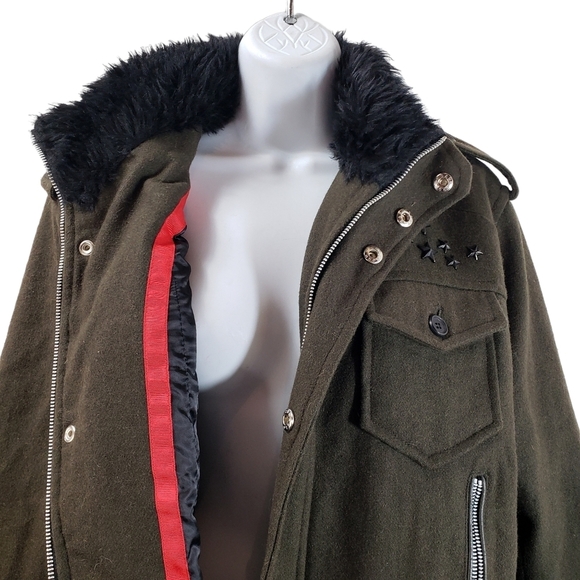 Khoon Womens Size Large Army Style Coat - Picture 2 of 7